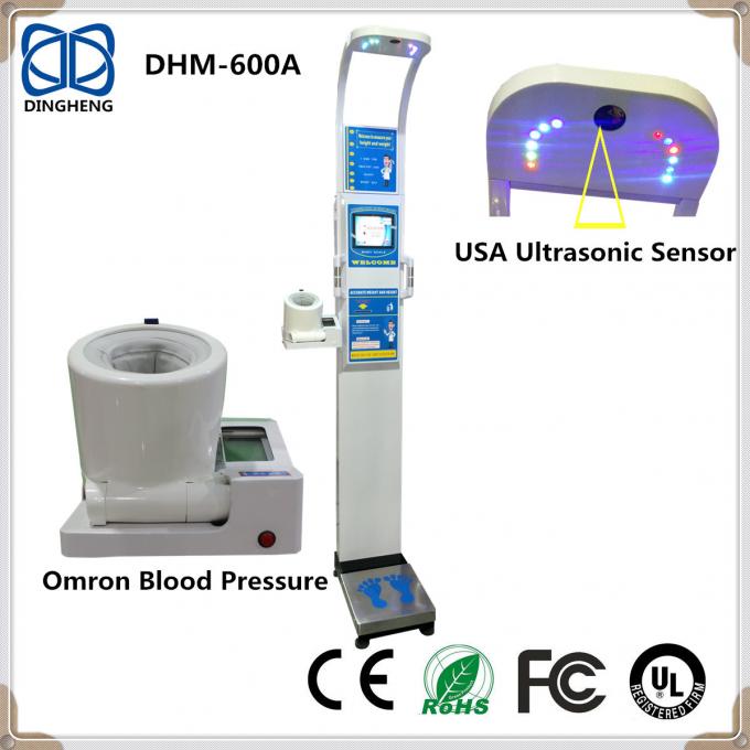 DHM-600A Medical Ultrasonic height weight bmi scale with blood pressure Medical height and weight scale