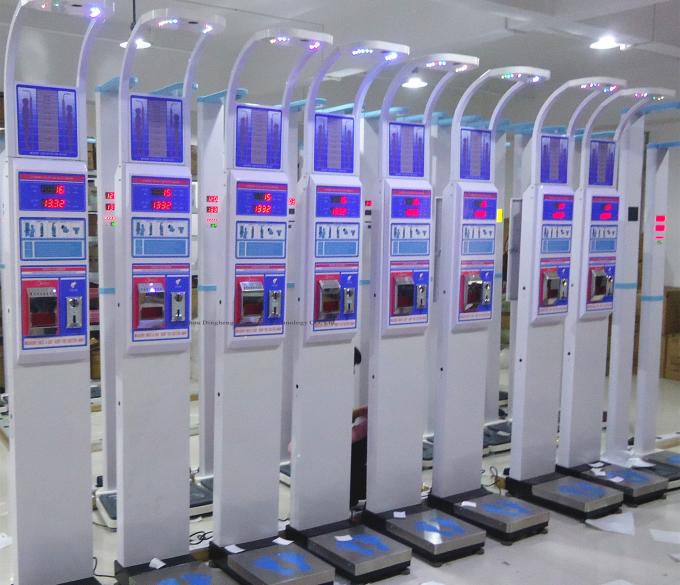 Flexible To Move Height Checking Machine , Ultrasonic Coin Operated Weight Scale Machine