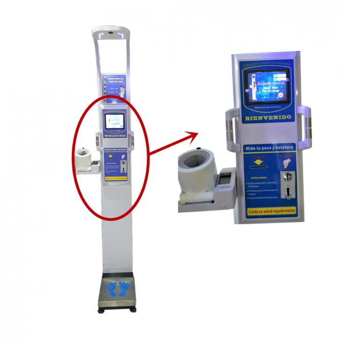 Coin Operated BMI Scale Machine With Fat Mass Body Water Analysis CE And RoHS Certificate