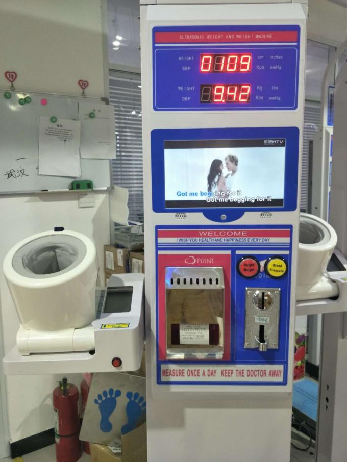 Coin operated height and weight bmi blood pressure machine with printer and wifi