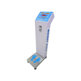 China Vertical Coin Operated Luggage Scales With 500kg Load Cell And 0.1 Kg Accuracy supplier