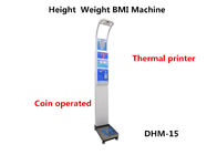 China DHM - 15 Coin Operated Weighing Scales With Height Measurement And BMI Analysis company