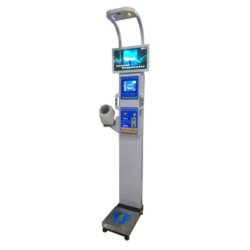 Iron Material Medical Height And Weight Scales With 19 Inch LCD Advertising Screen
