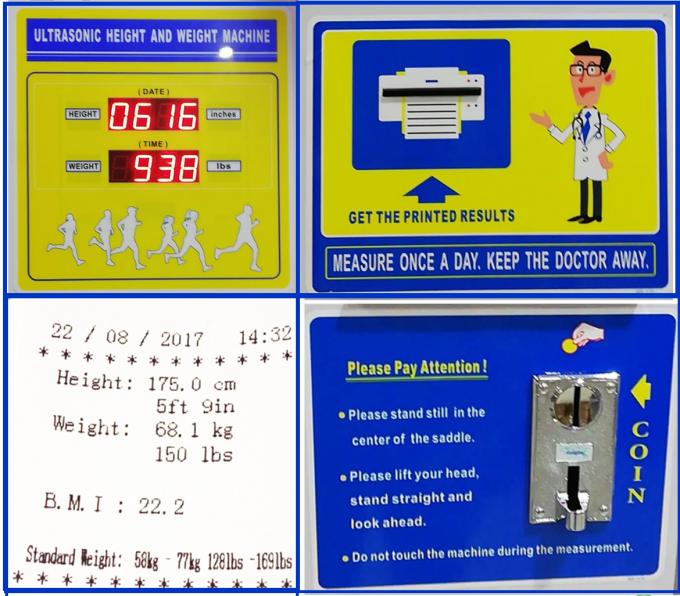 Hospital Bmi Height And Weight Measuring Scale Foldable 237 * 55 * 38cm