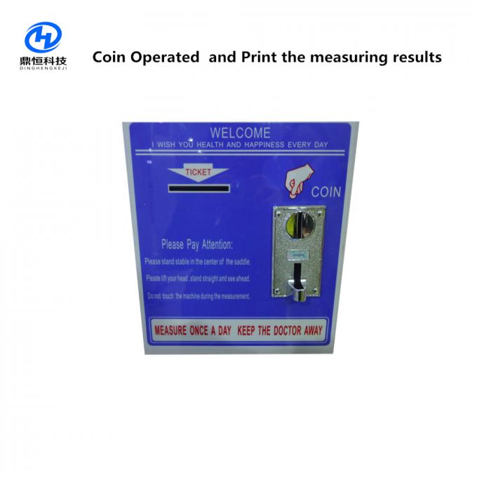 Iron medical height and weight scales with BMI analysis and coin