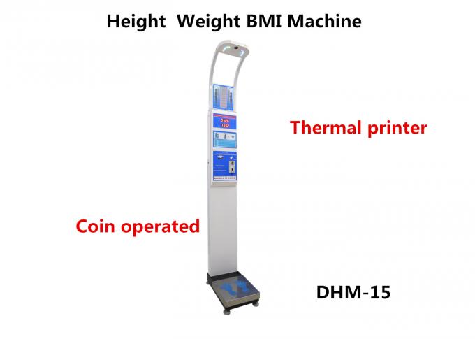 Stainless Steel Coin Operated Medical height weight scales with BMI and printer