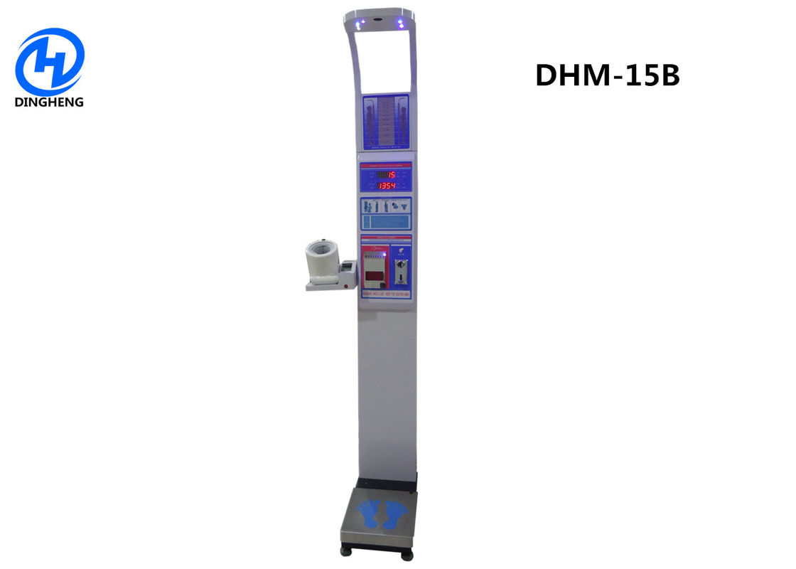 ultrasonic electronic height and weight coin operated weighing scale with bmi blood pressure