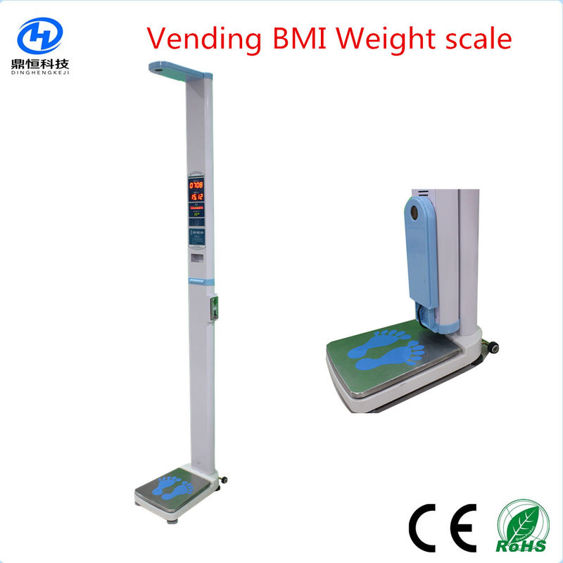 Ultrasonic Coin Operated Digital Height And Weight Scale 200kg Load Cell