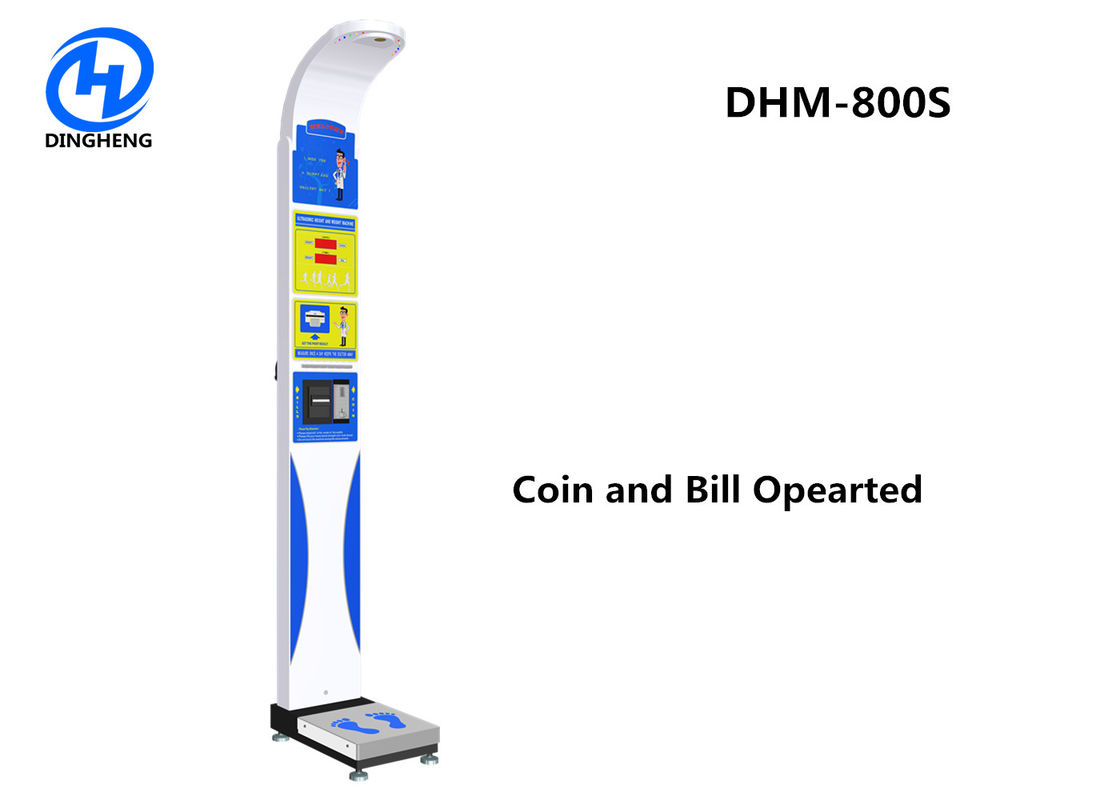 Ultrasonic Coin Operated Bmi Machines / Digital Height And Weight Scale 237cm Self Height